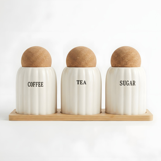 Porcelain Spice Jar Set - 3 Pcs